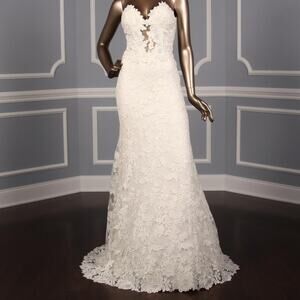 FRANCESCA MIRANDA Etna Ivory Lace Wedding Dress Silk Overskirt 10